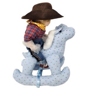 Vintage Design Debut Cowboy Doll Riding Plush Rocking Horse Kids Toy NEW